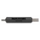 DELOCK card reader 91020 για SD & micro SD, USB/USB-C σύνδεση, 5Gbps, μαύρο