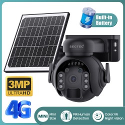 SECTEC smart ηλιακή κάμερα ST-515C-3M-4G-BK, 3MP, 4G, SD, PTZ, IP65