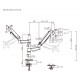 BRATECK βάση γραφείου για 2x οθόνες LDT97-C024PE, 17-32", έως 9kg