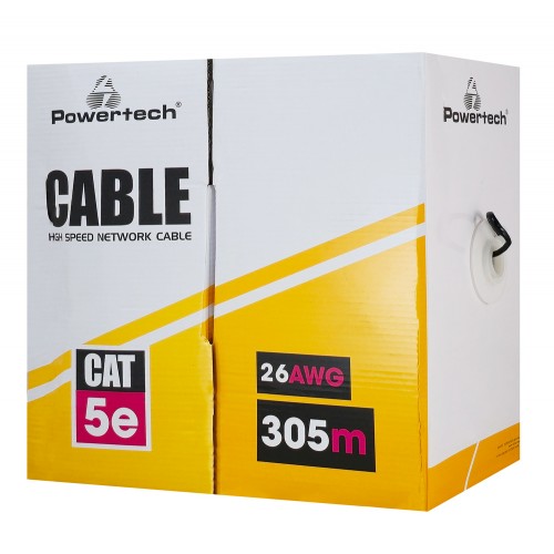 POWERTECH καλώδιο δικτύου CAB-N290, Cat 5e U/UTP, CCA 26AWG, 305m, μαύρο