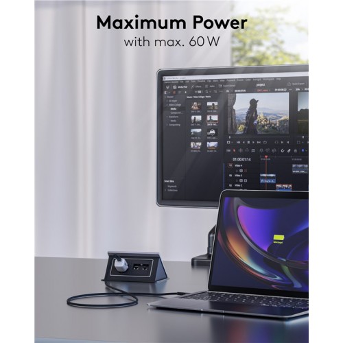 GOOBAY καλώδιο USB-C 73954, 60W, 480Mbps, 2m, μαύρο