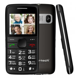 POWERTECH κινητό τηλέφωνο Sentry Eco V2, dual SIM, πλήκτρο SOS, μαύρο