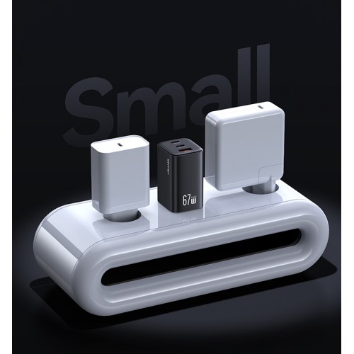 USAMS φορτιστής τοίχου CC265, USB & 2x USB-C, 67W, GaN, λευκός