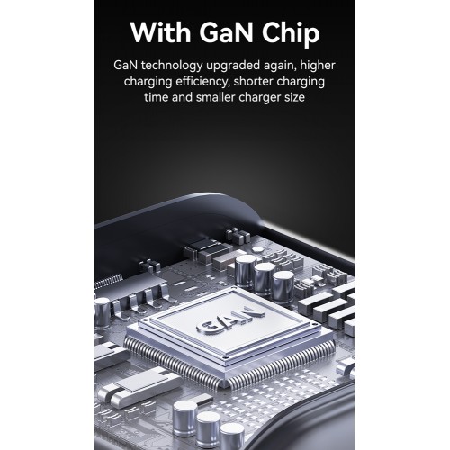 USAMS φορτιστής τοίχου CC265, USB & 2x USB-C, 67W, GaN, λευκός