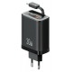 USAMS φορτιστής τοίχου CC296 με καλώδιο, USB & USB-C, 30W, μαύρος