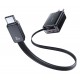 USAMS φορτιστής τοίχου CC296 με καλώδιο, USB & USB-C, 30W, μαύρος