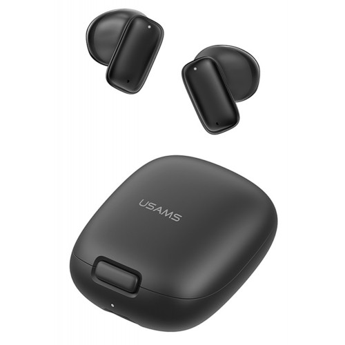 USAMS earphones με θήκη φόρτισης ID25, TWS, Φ13mm, 30/230mAh, μαύρα