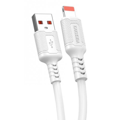 KAKUSIGA καλώδιο Lightning σε USB KSC-984, σιλικόνης, 3Α, 480Mbps, 1m, λευκό