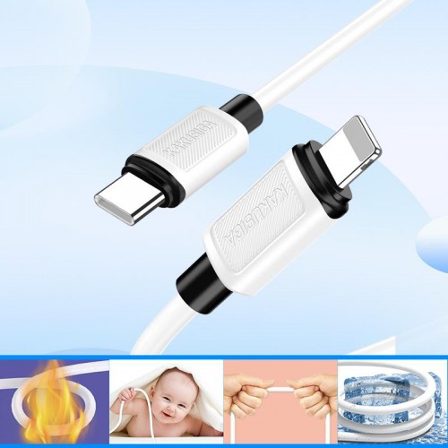 KAKUSIGA καλώδιο Lightning σε USB-C KSC-998, σιλικόνης, 30W, 480Mbps, 1m, μαύρο