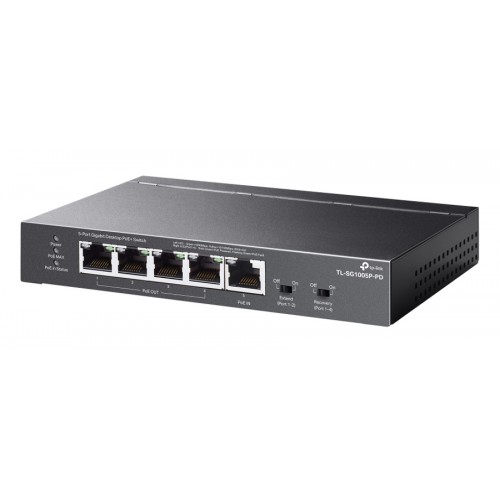 TP-LINK desktop switch TL-SG1005P-PD, 5x Gigabit θύρες, PoE+, UN/1.0