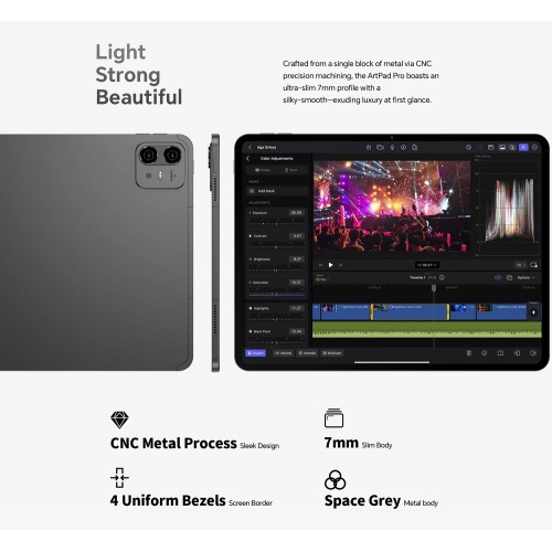 TECLAST tablet ArtPad Pro, 12.7", 8/256GB, 4G, Android 15, 10000mAh, γκρι