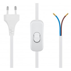 POWERTECH καλώδιο τροφοδοσίας CAB-P041 με διακόπτη, 2x 0.75mm², 1.5m, λευκό