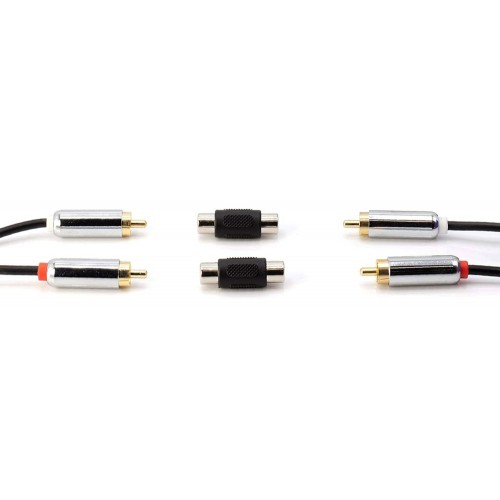 POWERTECH αντάπτορας RCA θηλυκό σε θηλυκό CAB-R021, μαύρος