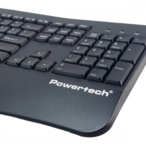 POWERTECH set ποντίκι & πληκτρολόγιο PT-1490, 2.4GHz & Bluetooth, μαύρο