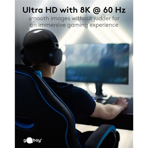 GOOBAY καλώδιο DisplayPort 74778, VESA Certified, 8K/60Hz, 32.4 Gbps, 2m, μαύρο