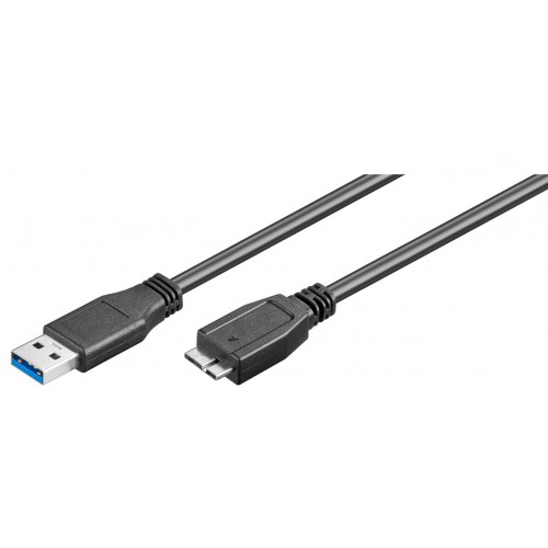 GOOBAY καλώδιο USB 3.0 σε USB 3.0 micro Τype B 95169, 15W, 5Gbps, 1m, μαύρο