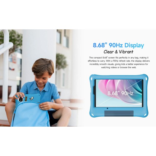 ULEFONE tablet Tab A9 Pro Kids, 8.68", 4/128GB, 4G, Android 15, 5040mAh, ροζ