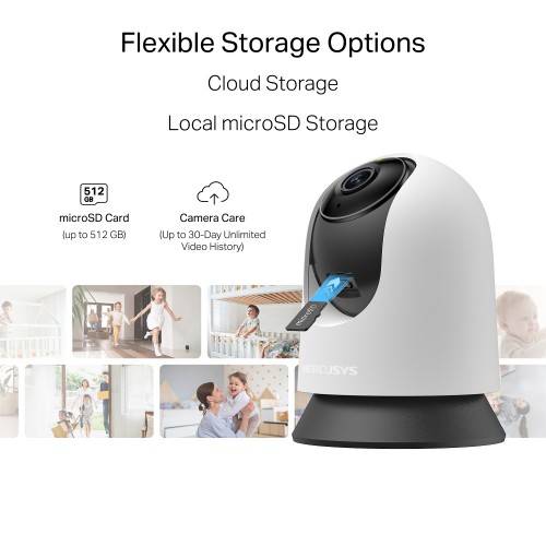 MERCUSYS smart κάμερα MC210, 2K/3MP, WiFi, PTZ, SD, EU/1.0