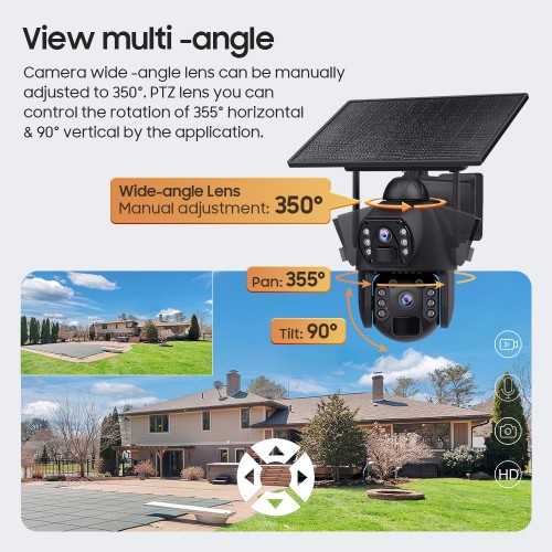 SECTEC smart ηλιακή κάμερα ST-536-6MAOV-4G-EU, dual lens, 3MP, 4G, SD, PTZ, IP66