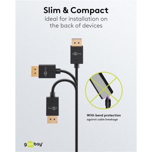 GOOBAY καλώδιο DisplayPort 77442, 8K/120Hz, 40 Gbps, 1m, μαύρο