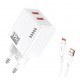 KAKUSIGA φορτιστής τοίχου KSC-1238 με καλώδιο Lightning, 2x USB, 12W, λευκός