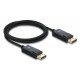 DELOCK καλώδιο DisplayPort 2.1 81672, 16K/60Hz, 80 Gbps, 2m, μαύρο
