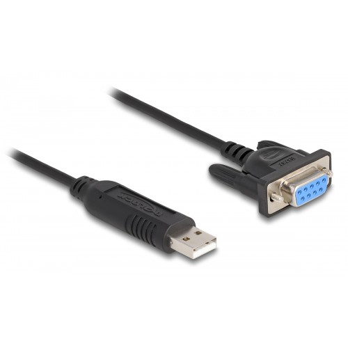 DELOCK καλώδιο USB σε RS-232 67382, 921.6Kbps, 1.8m, μαύρο