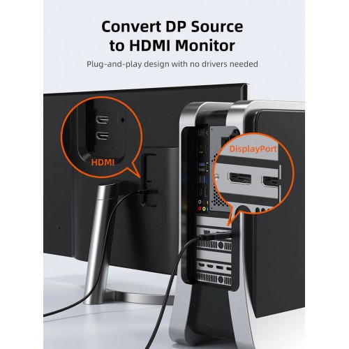 CABLETIME αντάπτορας DisplayPort σε HDMI CT-DMHF4K-AG6, 4K/60Hz, γκρι