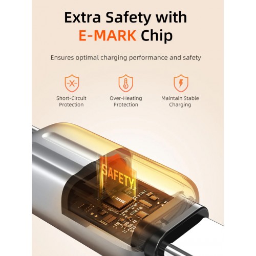 CABLETIME καλώδιο USB-C CT-CM240-ZSW1, 240W, 480Mbps, 1m, λευκό