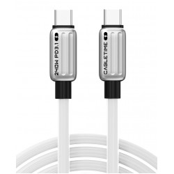 CABLETIME καλώδιο USB-C CT-CM240-ZSW2, 240W, 480Mbps, 2m, λευκό
