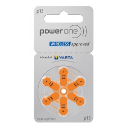 POWER ONE μπαταρίες ακουστικών βαρηκοΐας P13, mercury free, 1.45V, 6τμχ
