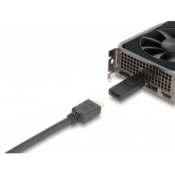 DELOCK αντάπτορας DisplayPort σε HDMI 61086, 4K/60Hz, active, μαύρος