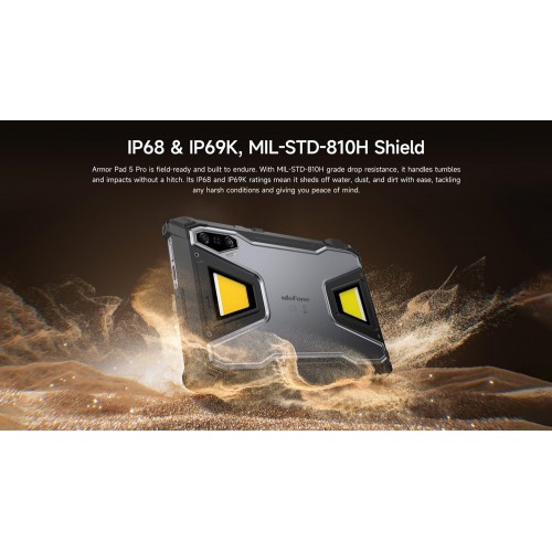 ULEFONE tablet Armor Pad 5 Pro, 11", 12GB/512GB, 24200mAh, IP68/IP69K/MIL-STD-810H, 5G, μαύρο