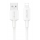 USAMS καλώδιο Lightning σε USB SJ762, 2.4A 12W, 480Mbps, 1m, λευκό