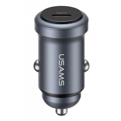 USAMS φορτιστής αυτοκινήτου CC321, USB-C, 30W, γκρι