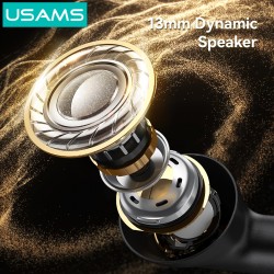USAMS earphones με θήκη φόρτισης E05, True Wireless, BT 6.0, μαύρα