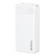 USAMS power bank CD251 με οθόνη, 3x θύρες εξόδου, 20000mAh, PD20W, λευκό