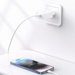 USAMS φορτιστής τοίχου T22, 1x USB, QC3.0 18W 3A, λευκός