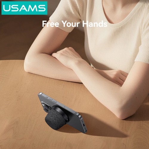 USAMS μίνι φορητό ηχείο YX016, μαγνητικό, 3W, Bluetooth, 700mAh, μαύρο