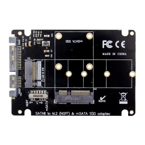 POWERTECH κάρτα μετατροπής 2.5" SATA σε M.2 B & mSATA SSD ST525, 6Gbps