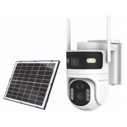 POWERTECH smart ηλιακή κάμερα PT-1547, dual lens, 4MP, 4G, PTZ, SD, IP65