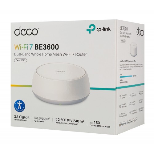 TP-LINK Home Mesh WiFi 7 System Deco BE25, 3600Mbps ΒΕ3600, V1.0