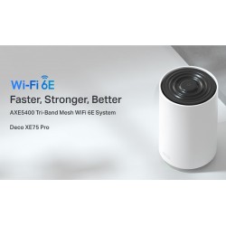 TP-LINK Home Mesh WiFi 6E System Deco XE75 Pro, 5400Mbps AXE5400, Tri-Band, V3.0