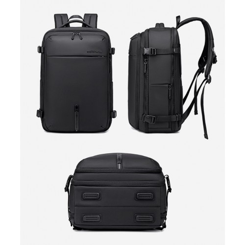 ARCTIC HUNTER τσάντα πλάτης B00866 με θήκη laptop 15.6", αεροστεγής θήκη, 35.5L/49.5L, μαύρη