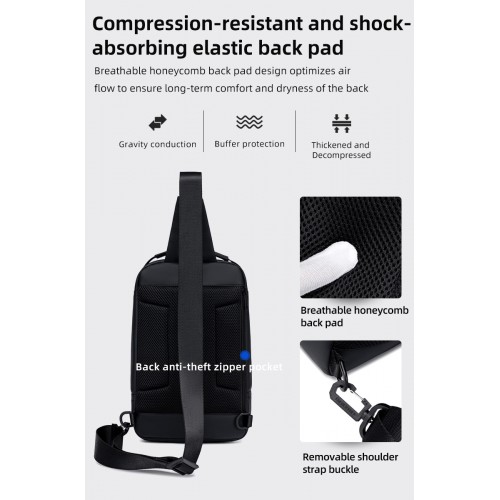 GOLDEN WOLF τσάντα Crossbody GXB00725, 4L, μαύρη