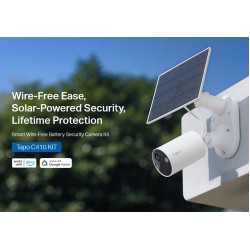 TP-LINK smart ηλιακή κάμερα Tapo C410 KIT, 2K/3MP, WiFi, IP65, V2.0