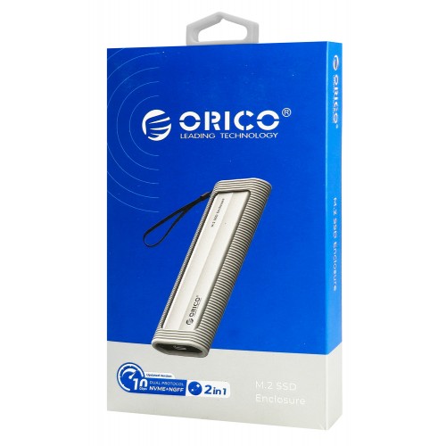 ORICO θήκη για M.2 NVME/NGFF SSD AXM2S-G2, 10Gbps, tool free, γκρι