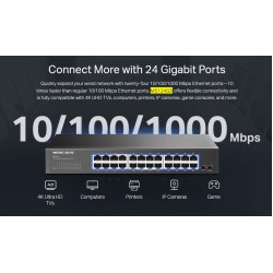 MERCUSYS desktop/rackmount switch MS124GS, 24x Gigabit θύρες, V1.0