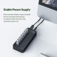 ORICO USB hub CT2U3-7AB με διακόπτες, 7x θυρών, USB 3.0, 5Gbps, USB σύνδεση, μαύρο