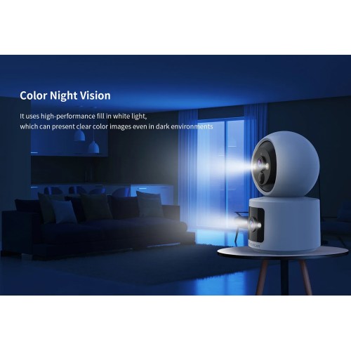 VSTARCAM smart κάμερα CB90DR, 2MP, dual lens, WiFi, PTZ, SD, 5200mAh backup battery